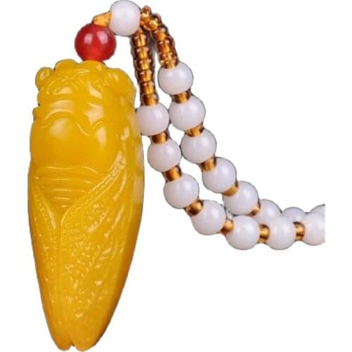 Chinese jade carving jade pendant Ornament the Cicada Jade Pei