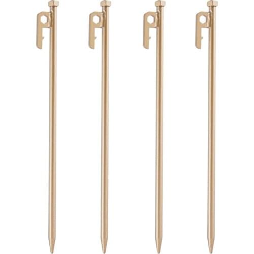 4Pcs 20/25/30cm Stainless Steel Ground Tent Pegs Camping Tarpaulin Nail Hook
