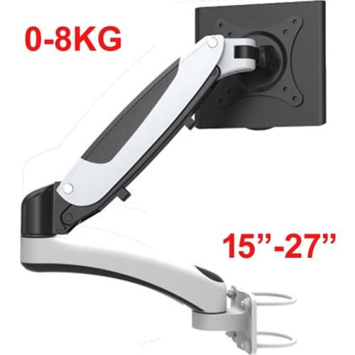 DL-GM112B TV Mount ON POLE 15-27" 0-8KG LCD Monitor Holder Gas Spring free Lifting Swivel Stretchable Stands Long Arm TV bracket