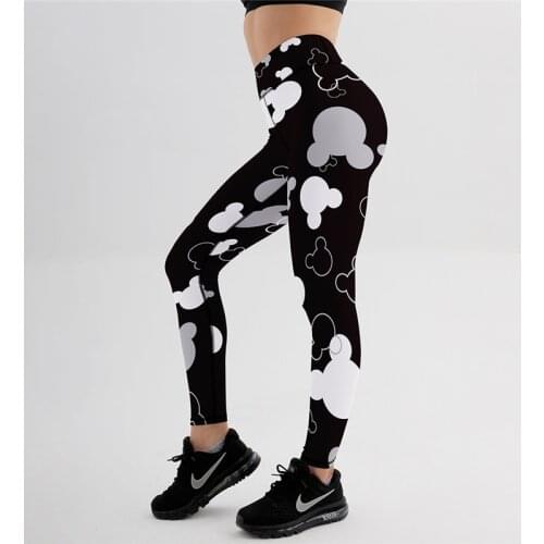 New Product Women Mickey Cartoon Anime 3D Printing Leggings Sports Hip-lifting Yoga Gym Leggings Mujer Sportwear Fitness Pants