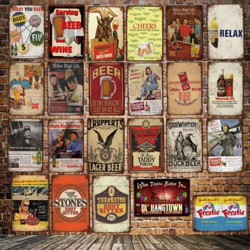 [ WellCraft ] BEER CHEERS STONES Relax Metal Tin signs LT-1956
