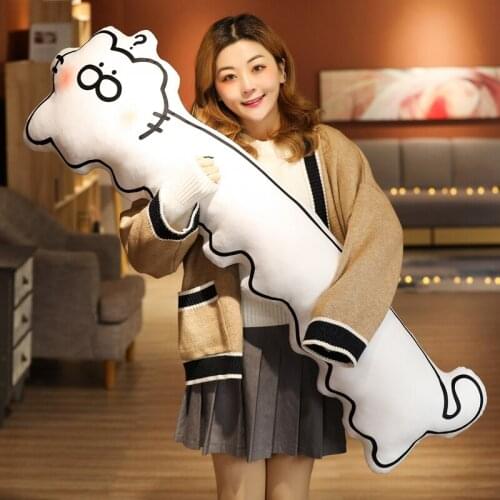 55-130cm Cute Cat Plush Toys Animal Dolls Stuffed Soft Long Pillow For Bed Room Children Birthday Gifts Christmas