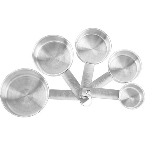 Measuring Cup Set,5 Piece Stainless Steel Measuring Cups and 1 Coffee Scoop Clip,Metal Measuring Cups for Baking