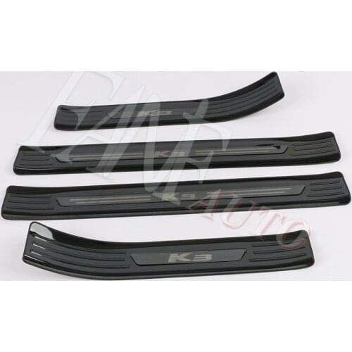 Stainless Steel Inner Outer Door Sill Scuff Plate Guard Sills Protector Trim For Kia Forte K3 2019 2020 2021
