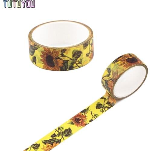 PC1976 Sunflower Art Painting Washi Tape Set Adhesive Tape DIY Decoration Sticker Scrapbooking Diary Tape Stationery Supply