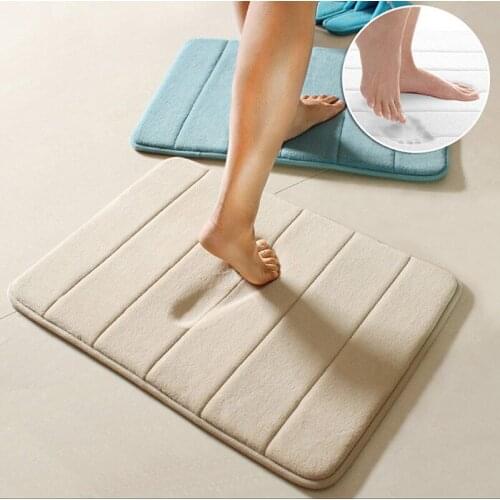 2021Newest Hot Non Slip Shower Rug Water Area Bathroom Carpet Soft Memory Foam Shower Bath