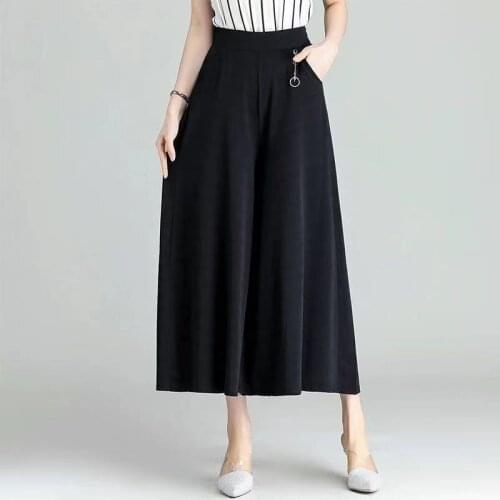 2021 New Big Plus Size Wide Leg Pants Cool Thin Loose Casual Straight Women Long Pants Street Wear Summer Checkerboard Trousers