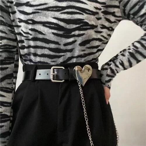New Metal Punk Love Chain Girl Belt Ins Hip-Hop Style Collocation Jeans Skirt Decoration Dress Waist Waistband