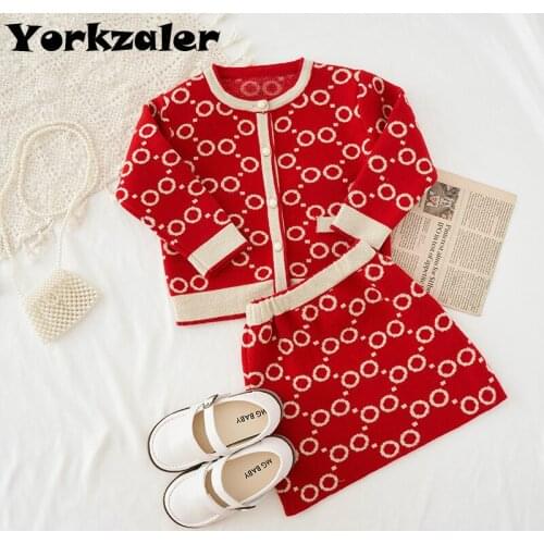 Baby Girls Clothes Toddler Girl Outfits New Fashion Girls' Sweaters Two Piece Knitted Sets Baby Girl Clothing Suits Tops & Skirt