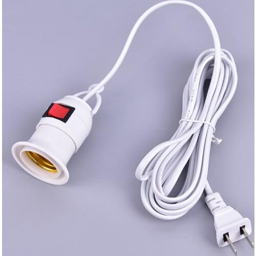 E27 Lamp Bases Holder Power Cord Independent Push Button Switch US Plug