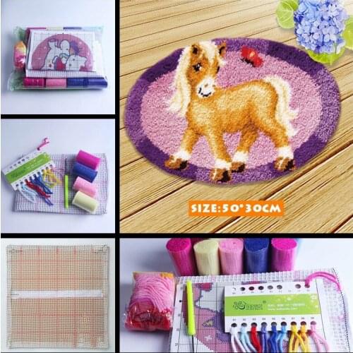 Latch Hook Rug Canvas Knoopkussen Dieren Carpet Embroidery Crocheting Cross Stitch Latch Hook Kits Knitted Fomiaran Needlework