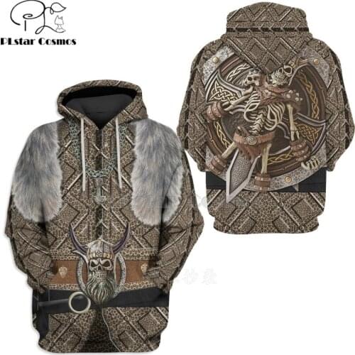 PLstar Cosmos Viking Warrior Tattoo Pullover Tracksuit casual 3D Print Zipper/Hoodie/Sweatshirt/Jacket/Mens Women style-70