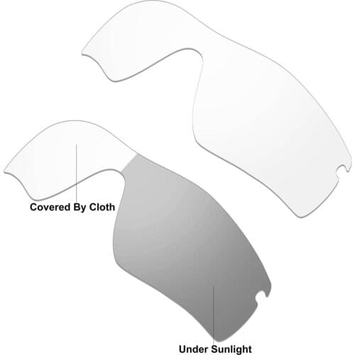 2 Pairs HKUCO For Radar Path Sunglasses Polarized Replacement Lenses-Transparent & Photochromic