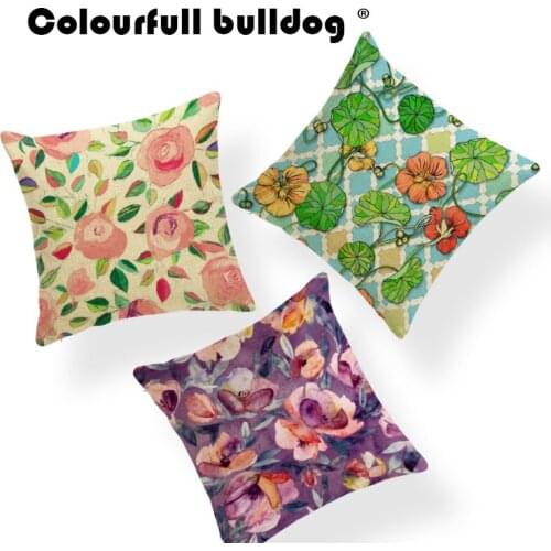 Rose Blue Green Cushion Cover Red Strelitzia Quatrefoil Pillowcase Baroque Chair Dog Lovers Gifts Toss Pillow Small Burlap Decor