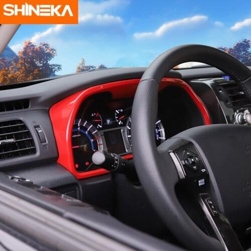 SHINEKA Interior Mouldings For Toyota 4Runner 2010+ Car Front Dashboard Decoration Frame Rings Trim sticker For Toyota 4Runner