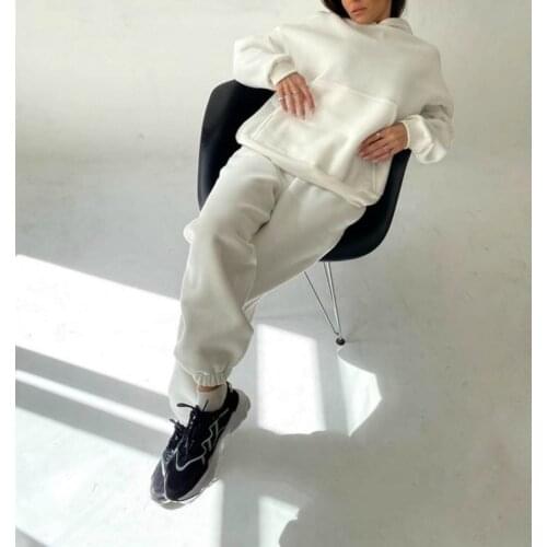 2020 Autumn Winter Sport Tracksuit Women Hoodies Set Long Sleeve Loose Oversized Shirt Tops Pants Suit Two Piece Set