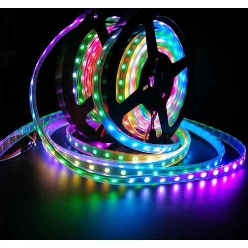 5M DC5V WS2812B Led Strip Light Individually Addressable Smart RGB Pixel 30/60/144leds/m White/Black PCB Waterproof IP30/65/67