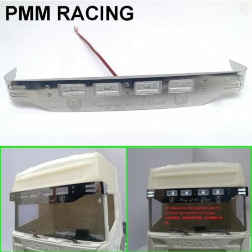 LED Metal bracket Sun visor light Aluminum alloy lamp seat For 1/14 Tamiya RC Truck car scania R620 56323 R730 470 Upgrade parts