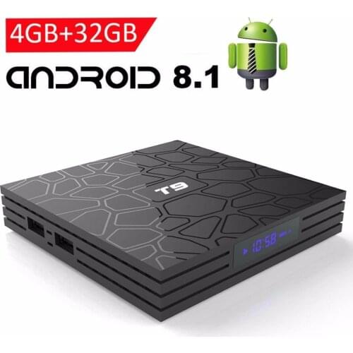 2018 T9 4GB 64GB RK3328 Quad Core Smart Android 8.1 TV BOX Bluetooth4.0 H2.65 4K 2.4GHz/5GHz WIFI Set-top box Media Player