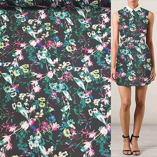 Gorgeous flower print pure silk georgette gauze silk fabric floral design,SCG325