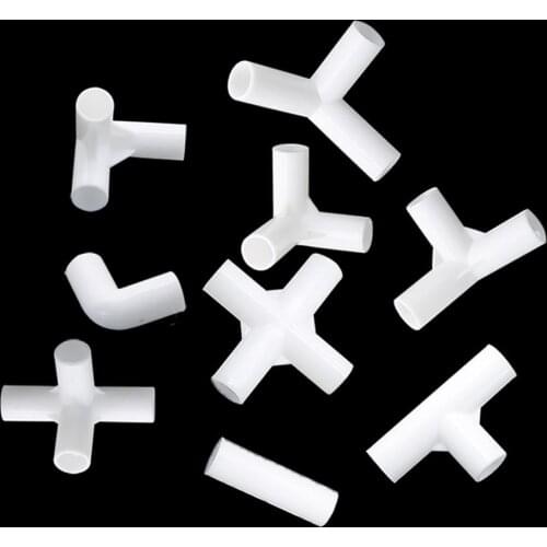 Inner Diameter 12mm PVC Connector 60° 90° 120° 135° Tee Connectors Straight Elbow Cross Pipe Coupling Garden Pipe Fittings 10Pcs