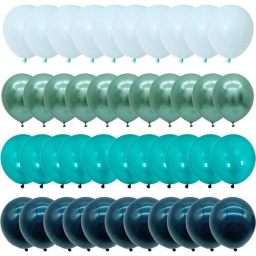 Forest Party Green Balloons Teal Blue Balloon Double-Stuffed Dark Turquoise Balloon for Jungle Safri Party Hawaiian Party Decor