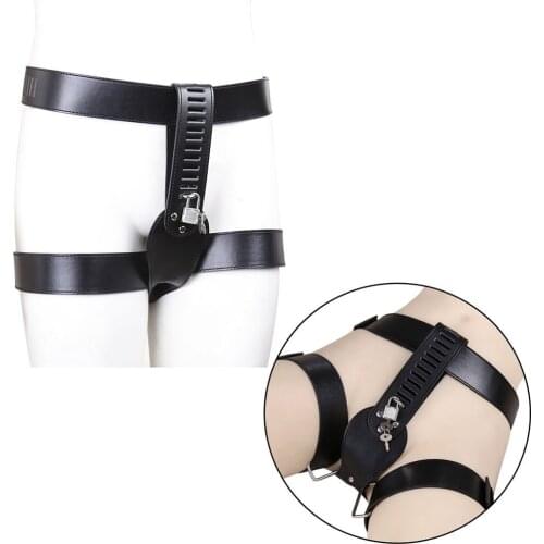 Women Sexy Panties Chastity Belt Lock Shorts PU Leather Thongs Pants Restraint Bondage Bdsm Lingerie Briefs Female Underwear