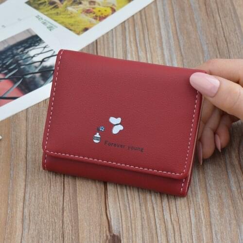 Womens Wallet Womens Short Tri-fold Wallet Multifunctional Folding Wallet Small Wallet