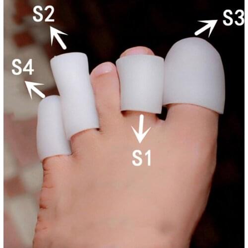 1Pair Silicone Gel Toe Seperator Straightener Sleeve Tubes Ingrown Nail Corn Cushion Cap Protector Blisters Bunions Pain Relief