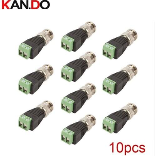 10 Pcs Coax CAT5 Cat6 UTP To BNC Video Balun Connector Male Adapter Coaxial Connector for CCTV Camera DVR