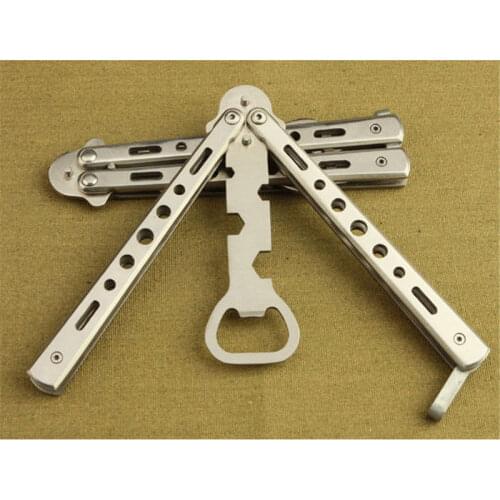 150pcs Practice Balisong Butterfly Trainer Dull Knife style Beer bottle Opener free shipping