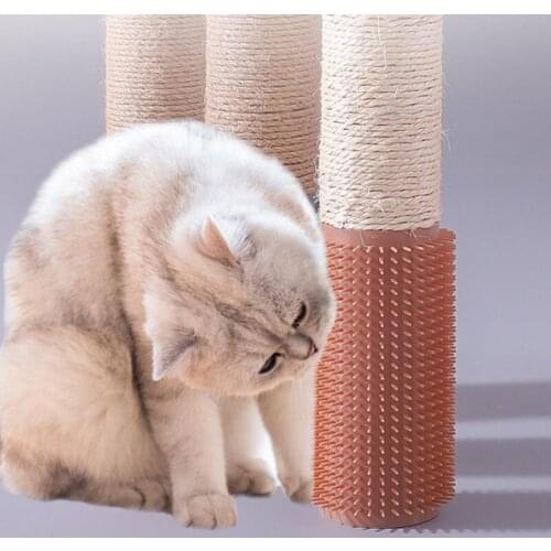 2 Colors Cat Scratcher Rubs the Face Tickling Pad Post Toys Cat Rubs Massage Mats for Cats Kitten Indoor Self Playing Supplies
