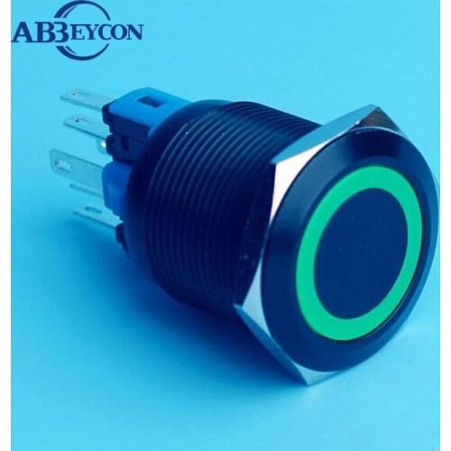 2251 latching IP67 22mm PA66 pin type push button switch plastic 22mm switch