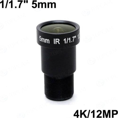 Free Shipping 4K 12MP 5mm Lens 1/1.7" CCTV MTV Board IR M12 Lens F2.0 for HD Security Video Camera CCTV IP Cameras