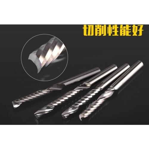 5pcs High Quality cnc bits single flute Spiral Router Carbide End Mill Cutter Tools