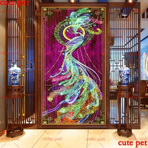 5D Home Decor Colored bird phoenix totem Diamond Painting Diamond Mosaic Sale Rhinestones Cross Stitch Diamond Embroidery large