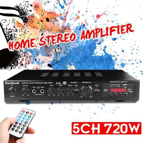 720W HiFi Stereo Amplifier 5 Channel Bluetooth LED Digital Karaoke Amplificador Car Audio Home Cinema Home Theater Amplifiers