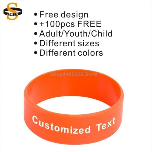900pcs/lot 19mm width Personalized Medical Alert ID Wide Silicone Bangles Free Custom Made in China