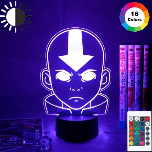 Avatar The Last Airbender 3d Night Light for Kids Child Bedroom Decor Nightlight The Legend of Aang Figure Desk 3d Lamp