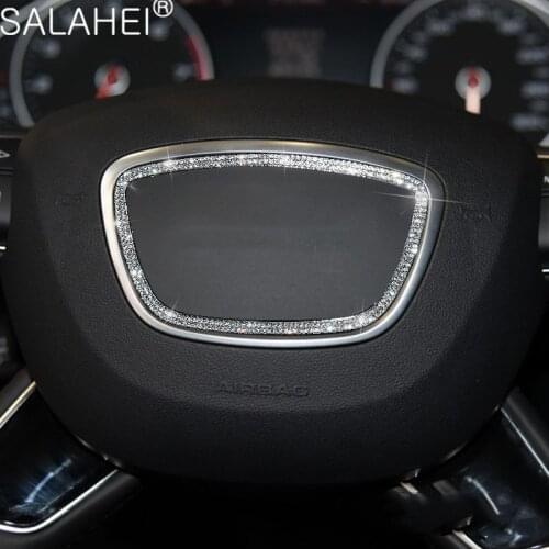 Car Styling Accessories For Audi A4 A4L A3 A6 A6L Q5 Q3 Car Steering Wheel Diamond Decoration Circle Stickers Auto Interior
