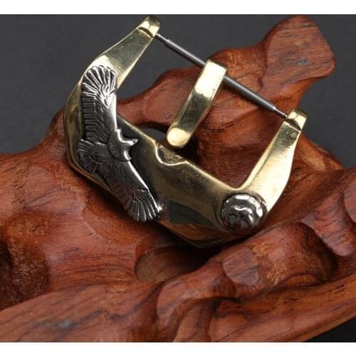Takahashi Eagle Bronze Buckle Embedded Copper-Nickel Eagle Buckle, 20 22 24 26MM Original Design Pure Copper Buckle