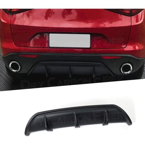 Carbon Fiber Rear Lip Diffuser Trim For Alfa Romeo Stelvio 2017-2019 Fins Shark Style Bumper Cover Car Styling Prodection ABS
