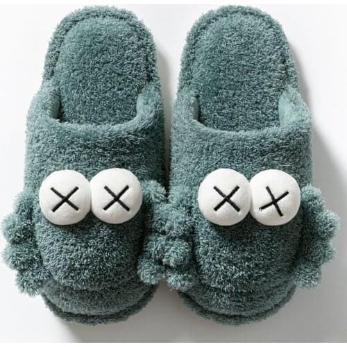 Topvivi house man slippers Winter Plush Indoor slippers Designer brand slides fur slippers women couple home shoes soft slippers