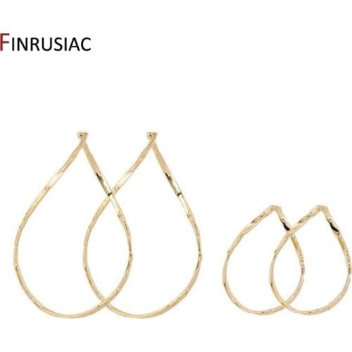 Handmade DIY Earring Findings 14K Gold Plated Hollow Oval Shape Pendant Making Earrings Charms Accessories