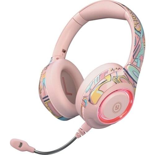 Latency Gaming Headset Bluetooth Wireless Head-mounted Luminous Headphone Noise Cancelling