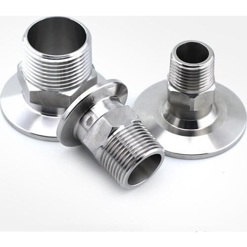 KF16 Stainless Steel 304 Hexagon Male Thread Adapter Vacuum Flanges Fitting Male PT Pipe Threads Male Thread Nipple Pipe Joint