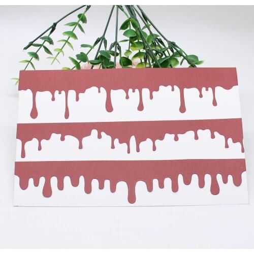 KLJUYP Dripping Slimline Border Metal Cutting Dies Scrapbook Paper Craft Decoration dies scrapbooking