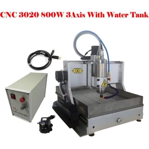 No tax to Russia,Desktop cnc router 800W 3020 3axis cnc milling machine with water tank