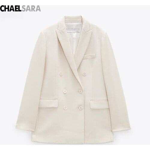 2021 Women Autumn New Fashion Without Cap White Office Blazers And Jackets Button Suit Coat Casual Pockets Solid Outerwear