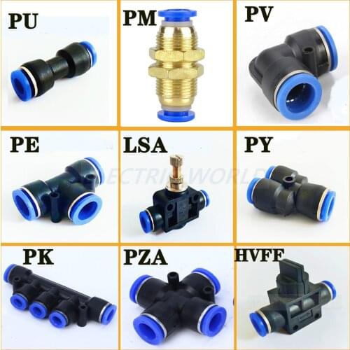 Pneumatic fittings actuator Straight Type plastic hose quick couplings air valve Air Water Hose connector Tube pipe Connector
